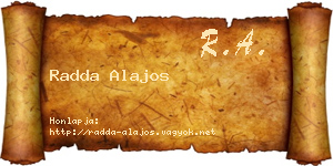 Radda Alajos névjegykártya